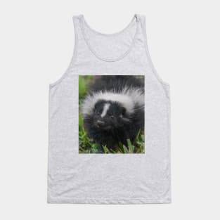 Baby Skunk Black and White Wildlife Photograph Tank Top